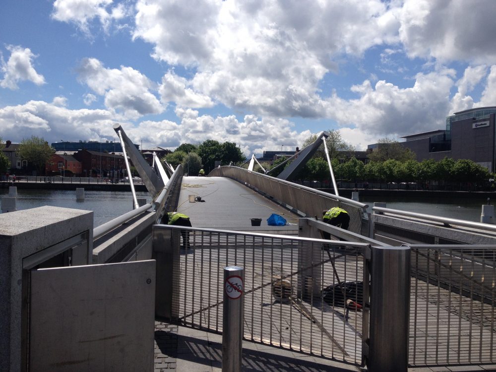 Hydraulics services performed by Control Hydraulics on Sean O'Casey Bridge in Dublin Docklands